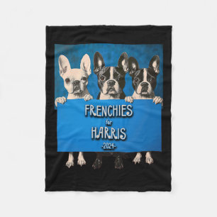 For Harris 2024 Adorable Bulldog Campaign Art  Fleece Blanket
