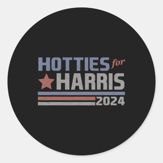 For Harris 24 Hotties For Harris 2024 Tee 3  Classic Round Sticker (Front)