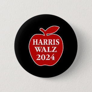 For Harris Walz 2024 Back To School  6 Cm Round Badge