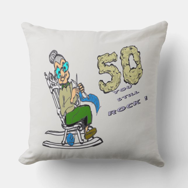 For HER 50 th Anniversary Throw Pillow (Front)