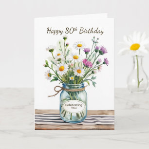 For Her 90th Birthday Celebrating You Wildflowers Card