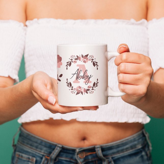 For her a Monogram Floral Love Coffee Mug (Creator Uploaded)