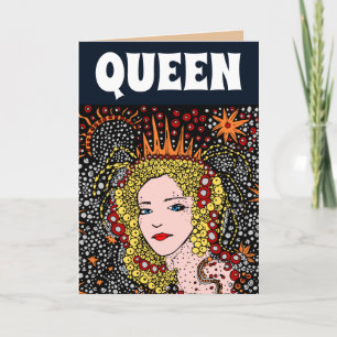 FOR HER BIRTHDAY QUEEN PRETTY LADY ART CARDS