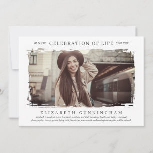 For Her Celebration of Life Modern Simple Photo Invitation