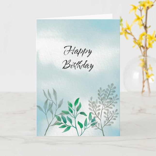 For Her Classic Outdoor Green Plants Birthday Card (Yellow Flower)