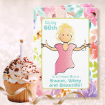 For Her Funny 60th Birthday Sassy Colourful Friend Card<br><div class="desc">Want a funny card to let your friend know that she is beautiful,  sweet and witty?  Wait for the punchline on this one to put a smile on everyone's face :)</div>