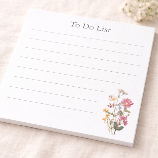 For Her Personalised Wildflower To-Do List Notepad (Creator Uploaded)