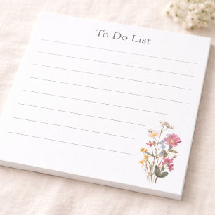 For Her Personalized Wildflower To-Do List Notepad