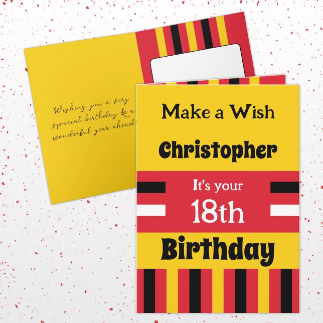 For him add name yellow special 18th birthday card (Creator Uploaded)