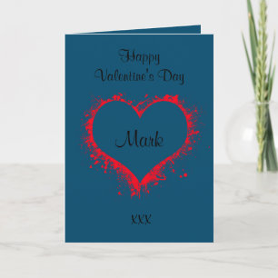 For him blue valentines card