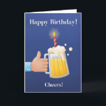 For Him Fun Beer Birthday Card<br><div class="desc">Modern fun cartoon style mens beer mug happy birthday card. Perfect for a brother,  cousin,  friend,  dad,  male,  uncle,  son. Exclusive to the Green Elephant Cards brand.</div>