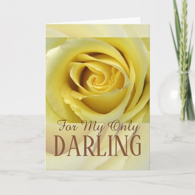 For Him Love Theme Yellow Rose Petals Up Close Card (Front)