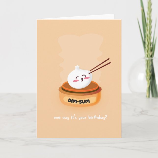 For Him or Her Dim Sum Pun Birthday Card (Front)
