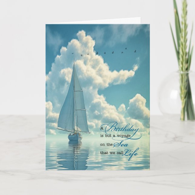 for Him Sailing Nautical Theme Masculine Birthday Card (Front)