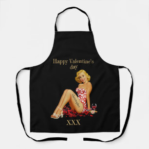 For him valentines custom monogram romantic love apron