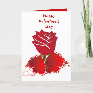For Him Valentine's Day Romantic Hearts Red Rose  Holiday Card
