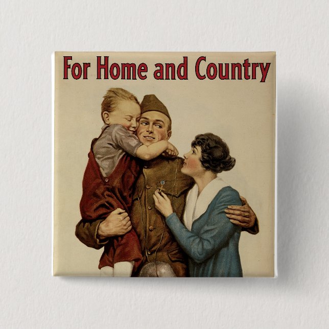 For Home and Country 15 Cm Square Badge (Front)