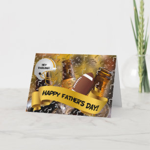 for Husband   Father's Day   Football and Beer Card