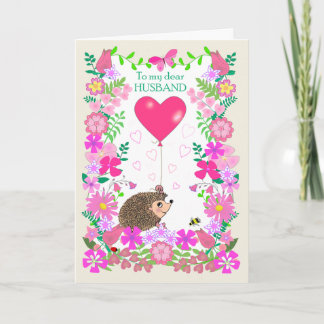 For Husband Valentine with a Cute Hedgehog Card