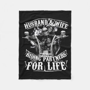 For Husband Wife Riding Partners Life Fleece Blanket