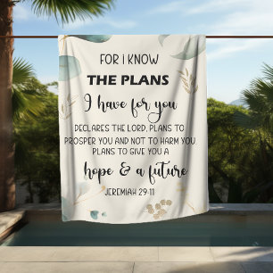 For I Know The Plans, Eucalyptus, Jeremiah 29:11, Sherpa Blanket