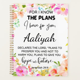 For I know the plans Floral Personalise Planner