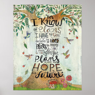 For I Know The Plans Hummingbird Poster