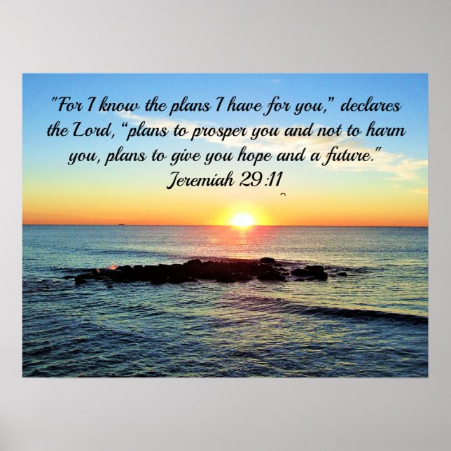 FOR I KNOW THE PLANS I HAVE FOR YOU - JEREMIAH 29 POSTER (Front)