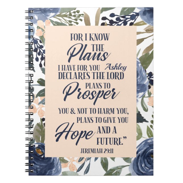 For I Know The Plans I Have For You Personalised Notebook (Front)