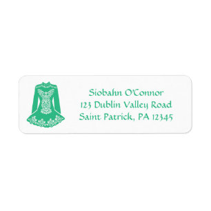 For Irish Dancers Dancing Dress Return Address Return Address Label
