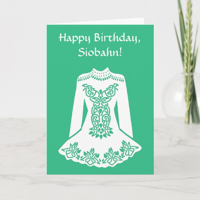 For Irish Dancers Dancing Dress Themed Birthday Card (Front)
