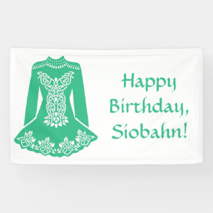 For Irish Dancers Green Dancing Dress Custom Party Banner