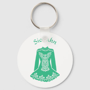 For Irish Dancers Green Dancing Dress Personalised Key Ring