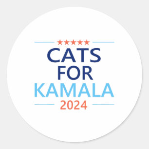 For Kamala Harris 2024 Childless Cat Lady Jd Vance Classic Round Sticker