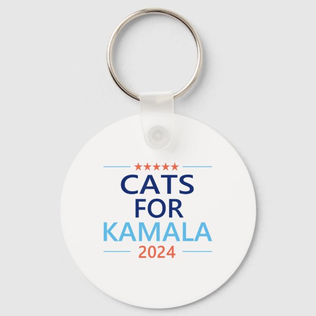 For Kamala Harris 2024 Childless Cat Lady Jd Vance Key Ring (Front)