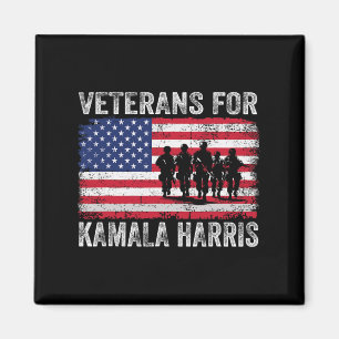 For Kamala Harris 2024 Election Usa Flag Military Magnet