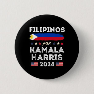 For Kamala Harris 2024 Philippines Flag Patriotic 6 Cm Round Badge