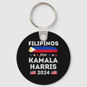 For Kamala Harris 2024 Philippines Flag Patriotic Key Ring