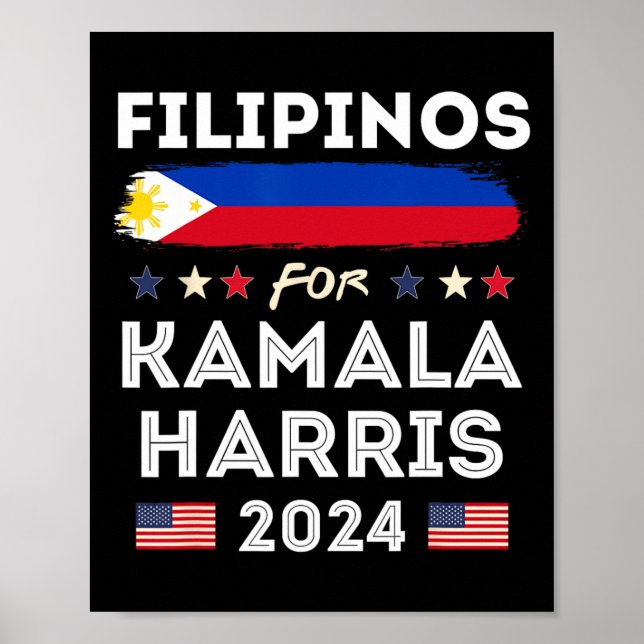 For Kamala Harris 2024 Philippines Flag Patriotic  Poster (Front)