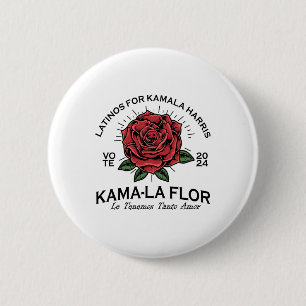 For Kamala Harris 2024 Vote Kama-la Flor Le Temeno 6 Cm Round Badge