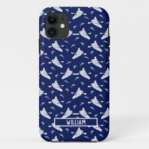 For Kayakers Personalized Navy Blue Kayak Case-Mate iPhone Case