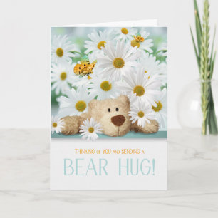 for Kids Sympathy Teddy Bear Hug and Daisies Card