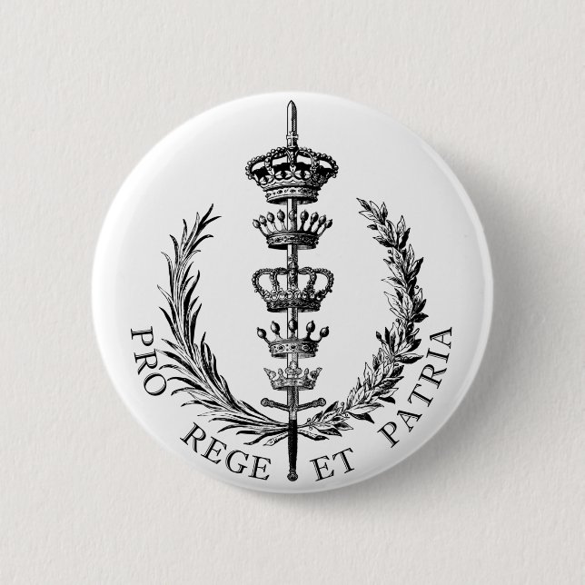 FOR KING AND COUNTRY 6 CM ROUND BADGE (Front)