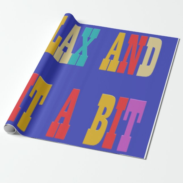 For knitters to send a wool gift in fun blue red wrapping paper (Unrolled)