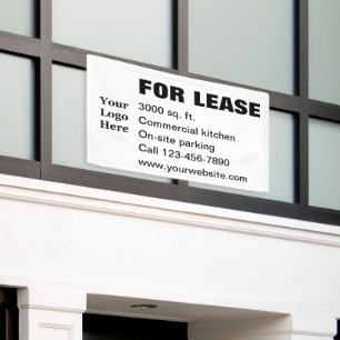 For Lease Black White Business Logo Property Mgt. Banner