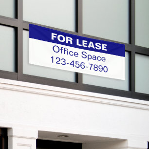For Lease Office Lease Blue and White Phone Number Banner