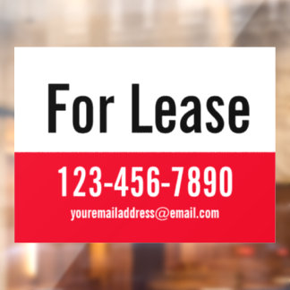 For Lease Red White and Black Text Phone Number
