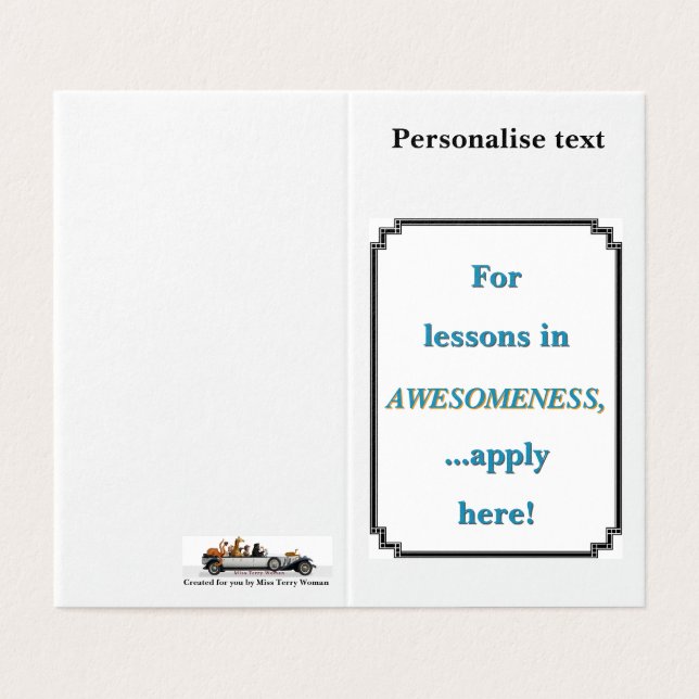 For Lessons in Awesomeness (Outside Unfolded)