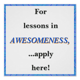 For Lessons in Awesomeness Poster