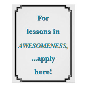 For Lessons in Awesomeness Poster